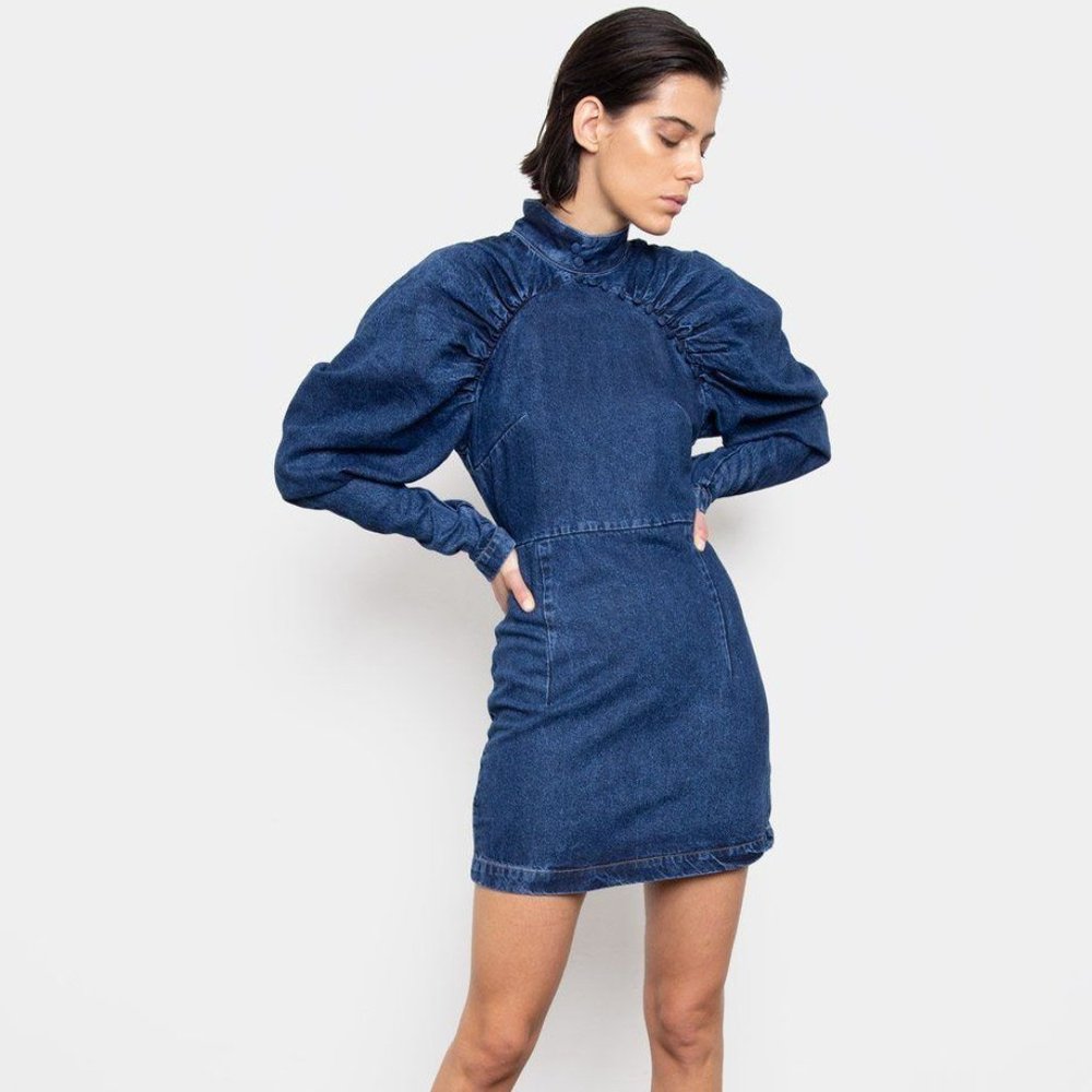ROTATE Birger Christensen Kim Dress - Denim size 6
